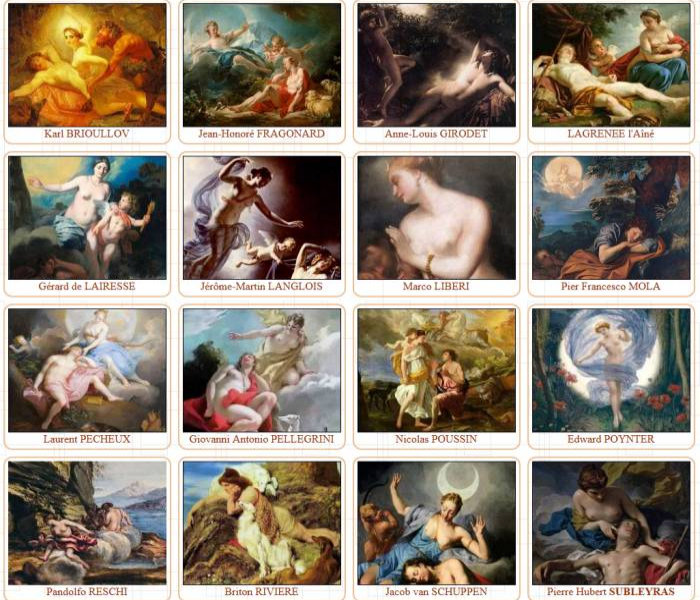 Tableaux Endymion - Séléné