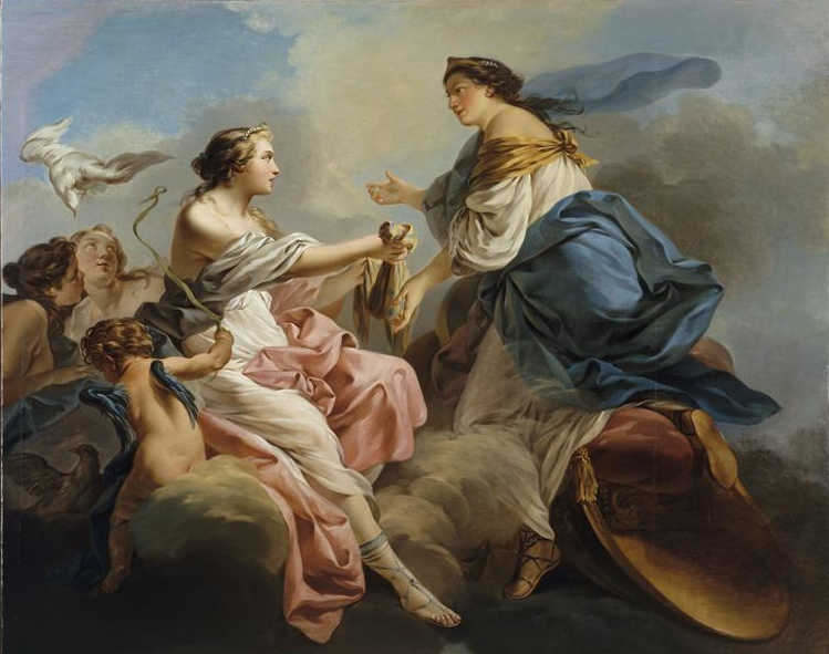Junon avec la ceinture de Vénus séduit Jupiter