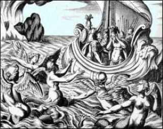 Sirènes fuyant devant le chant d'Orphée